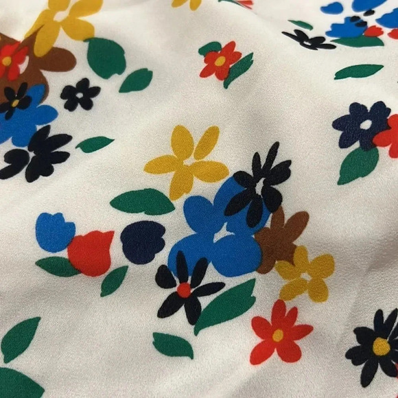 Kate Spade White Chiffon Sailing Floral Print Ruffle Blouse Shirt Top Size XS - Picture 15 of 15